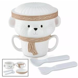 Lenox Baby Bear Stacking Feeding Set With Melamine Utensils